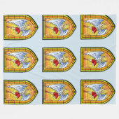 ステンドグラス天使 フリースブランケット (正面(横))