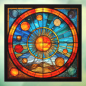 ステンドグラス太陽のシステム窓の貼り付け ウィンドウサイン (シート3)