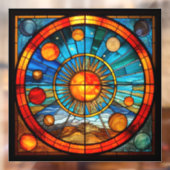 ステンドグラス太陽のシステム窓の貼り付け ウィンドウサイン (シート2)