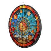 ステンドグラス太陽の方式ダートボード ダーツボード (正面右)