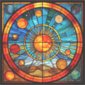 ステンドグラス太陽の系ビニールシール シール (正面)