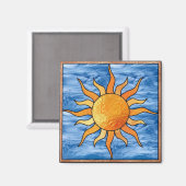 ステンドグラス太陽 マグネット (正面/裏面)