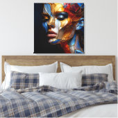 ステンドグラス女性 – ガラスと皮膚の調和 キャンバスプリント (インサイチュ (寝室))