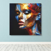 ステンドグラス女性 – ガラスと皮膚の調和 キャンバスプリント (インサイチュ (ウッドフロア))