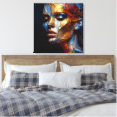 ステンドグラス女性 – ガラスと皮膚の調和 キャンバスプリント (インサイチュ (寝室))