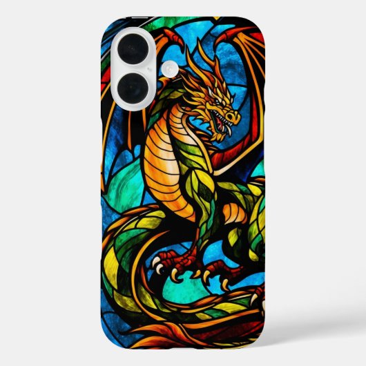 ステンドグラス威厳のあるドラゴン神話最高傑作 Case-Mate iPhoneケース (裏面)