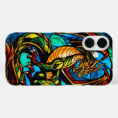 ステンドグラス威厳のあるドラゴン神話最高傑作 Case-Mate iPhoneケース (裏面 (横))