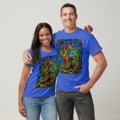 ステンドグラス威厳のあるドラゴン神話最高傑作 Tシャツ (ユニセックス)