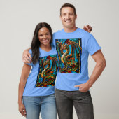 ステンドグラス威厳のあるドラゴン神話最高傑作 Tシャツ (ユニセックス)