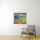 ステンドグラス威厳のあるピーコックアールヌーボースタイル タペストリー (インサイチュ(横))