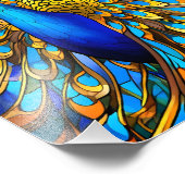 ステンドグラス威厳のあるピーコックアールヌーボースタイル フォトプリント            (角)