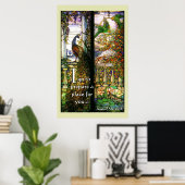 ステンドグラス孔雀の天国 ポスター (ホームオフィス)