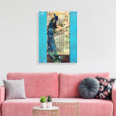 ステンドグラス孔雀 キャンバスプリント (インサイチュ (リビング))