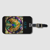 ステンドグラス孔雀 ラゲッジタグ (正面横)