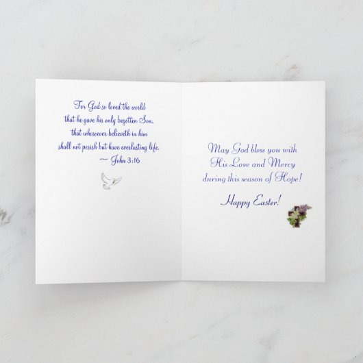 'ステンドグラス'宗教的な復活祭グリーティングカード シーズンカード (内部)