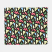 ステンドグラス小さなパターンのクリスマスブランケット フリースブランケット (正面(横))