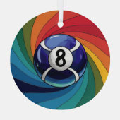 ステンドグラス工芸品、8ボールステンドグラススタイル ガラスオーナメント (裏面)