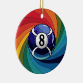 ステンドグラス工芸品、8ボールステンドグラススタイル セラミックオーナメント (右)