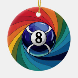 ステンドグラス工芸品、8ボールステンドグラススタイル セラミックオーナメント