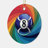 ステンドグラス工芸品、8ボールステンドグラススタイル セラミックオーナメント (左)
