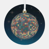 ステンドグラス工芸、ディスコ球用ステンドグラススタイル ガラスオーナメント (裏面)