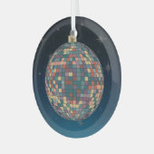 ステンドグラス工芸、ディスコ球用ステンドグラススタイル ガラスオーナメント (正面左)