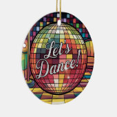 ステンドグラス工芸、ディスコ球用ステンドグラススタイル セラミックオーナメント (右)