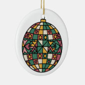 ステンドグラス工芸、ディスコ球用ステンドグラススタイル セラミックオーナメント (右)