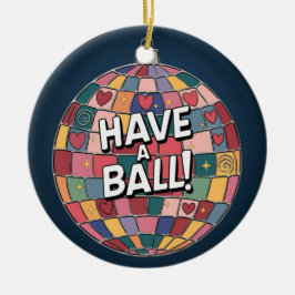 ステンドグラス工芸、ディスコ球用ステンドグラススタイル セラミックオーナメント