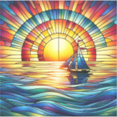 ステンドグラス帆船 シール (正面)