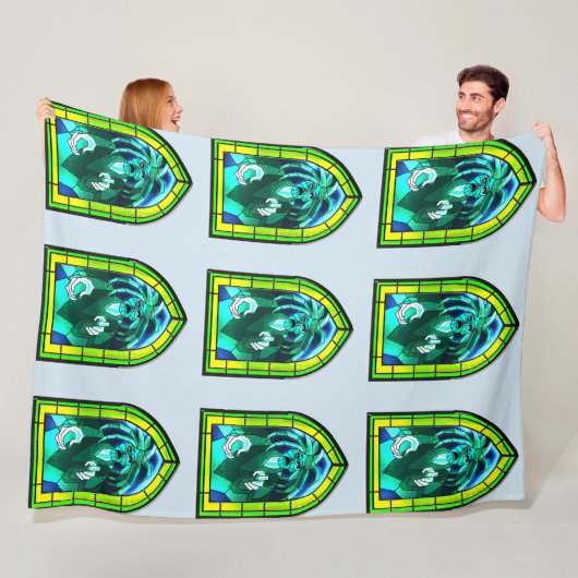 ステンドグラス幽霊 フリースブランケット (インサイチュ)