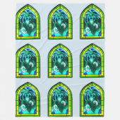 ステンドグラス幽霊 フリースブランケット (正面)