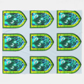 ステンドグラス幽霊 フリースブランケット (正面(横))