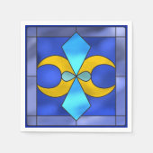 ステンドグラス幾何学的ムーン紙ナプキンス スタンダードカクテルナプキン (正面)