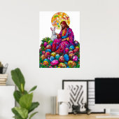 ステンドグラス復活祭バニーイエス ポスター (ホームオフィス)