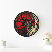 ステンドグラス悪魔デザイン時計 ラージ壁時計 (ホーム)