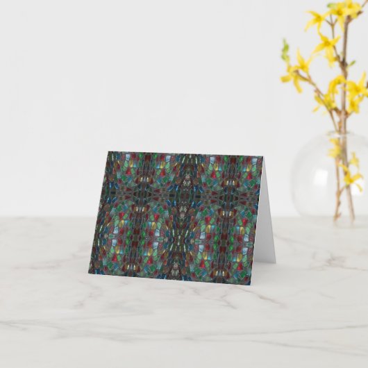 ステンドグラス感動的ノートカード カード (黄色い花)