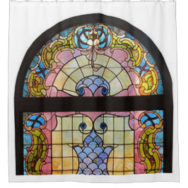 ステンドグラス扉 シャワーカーテン