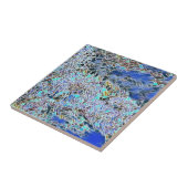 ステンドグラス抽象芸術アートブルースラベンダー タイル (側面)