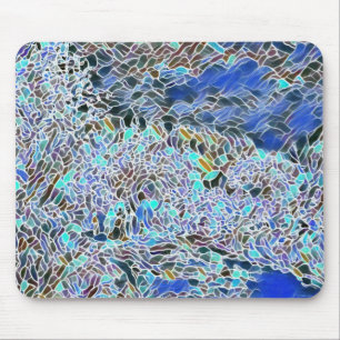 ステンドグラス抽象芸術アートブルースラベンダー マウスパッド