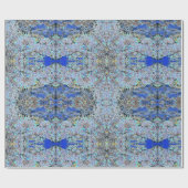 ステンドグラス抽象芸術アートブルースラベンダー ラッピングペーパー (フラット)