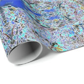 ステンドグラス抽象芸術アートブルースラベンダー ラッピングペーパー (ロールコーナー)