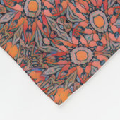 ステンドグラス抽象芸術幾何学赤色ピンクグレー フリースブランケット (角)