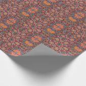 ステンドグラス抽象芸術幾何学赤色ピンクグレー ラッピングペーパー (角)