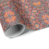 ステンドグラス抽象芸術幾何学赤色ピンクグレー ラッピングペーパー (ロールコーナー)