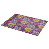 ステンドグラス抽象芸術紫色黄色ピンク カッティングボード (角)