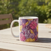 ステンドグラス抽象芸術紫色黄色ピンク コーヒーマグカップ