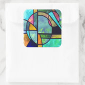 ステンドグラス抽象芸術1シール スクエアシール (バッグ)