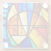 ステンドグラス抽象芸術2ガラスコースター ガラスコースター (裏面)