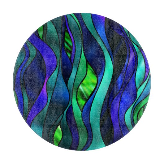 ステンドグラス抽象芸術 カッティングボード (正面)